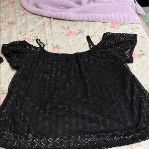 Maurices Black Lace Off-Shoulder Camisole